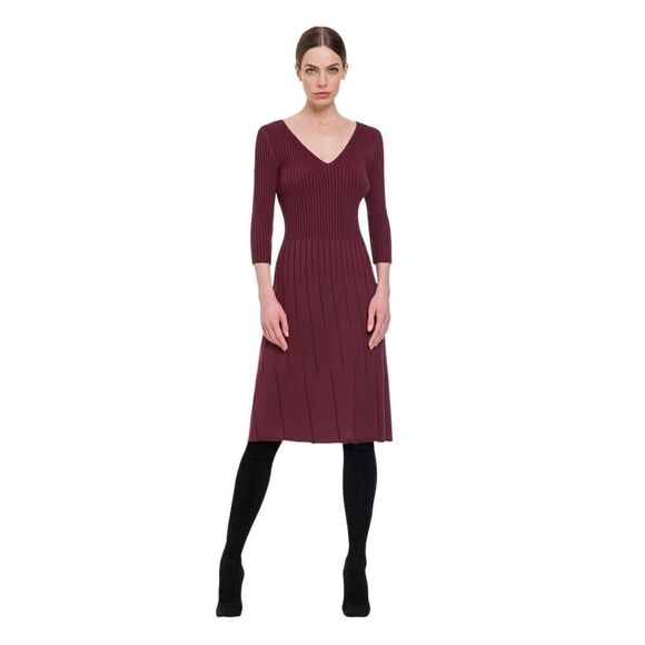 Wolford Merino Wool Rib Dress Burgundy NWT M - Picture 2 of 13